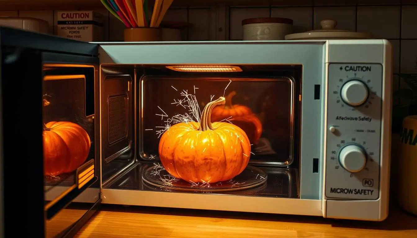 Why is my pumpkin sparking in the microwave?