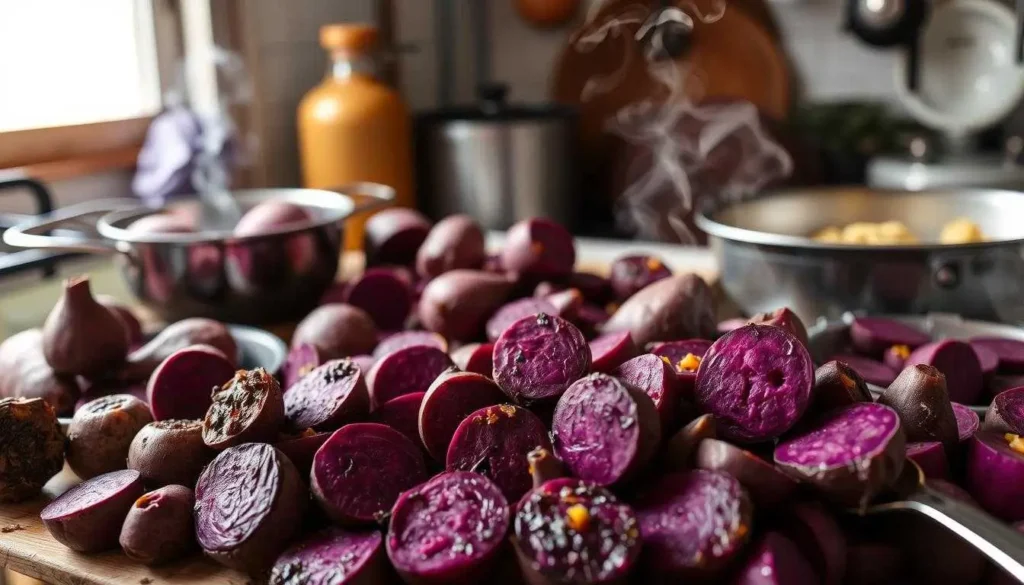 Do purple sweet potatoes cook differently?